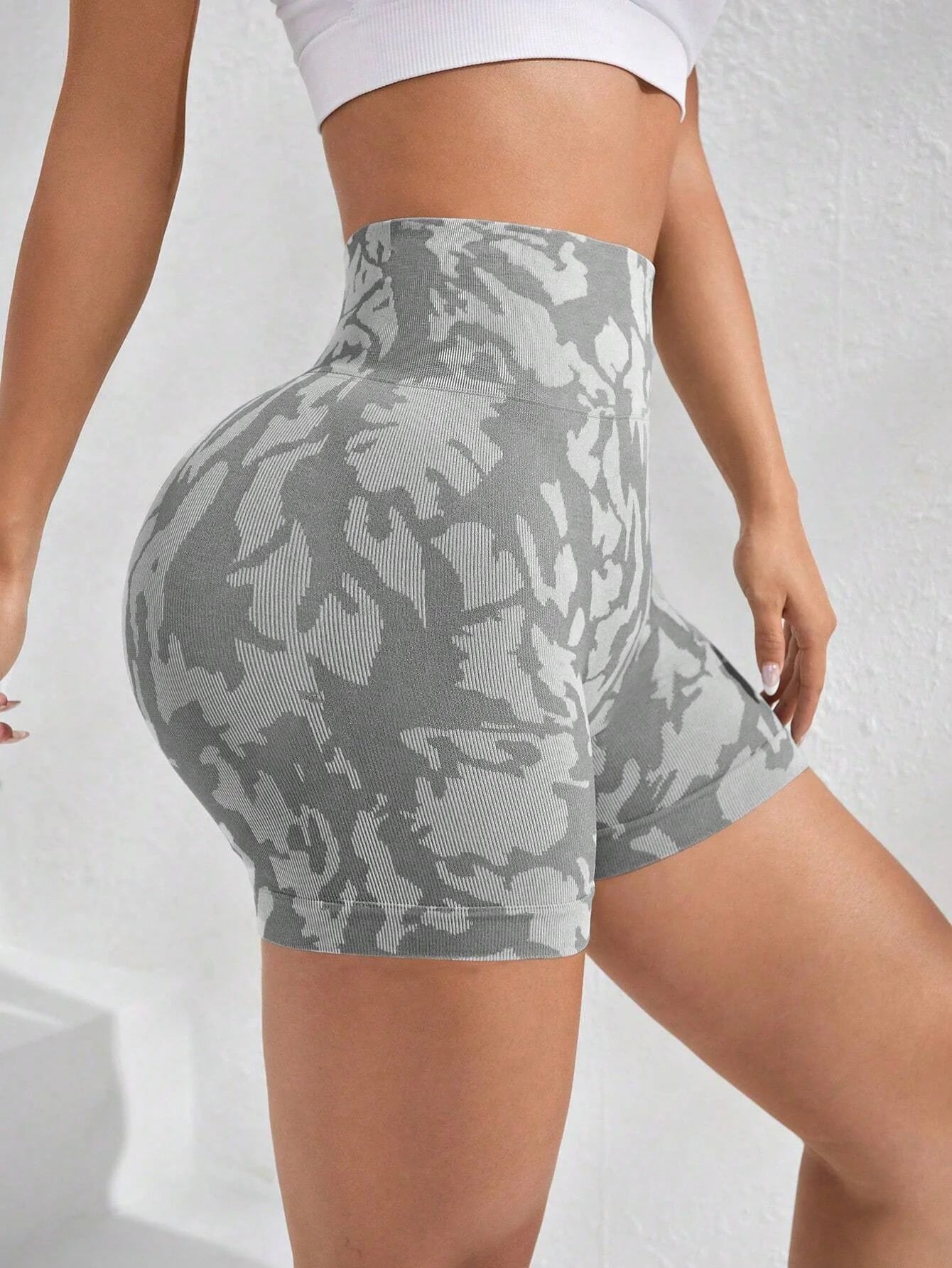 Women Scrunch Butt Lifting High Waist Yoga Gym Seamless Biker Shorts