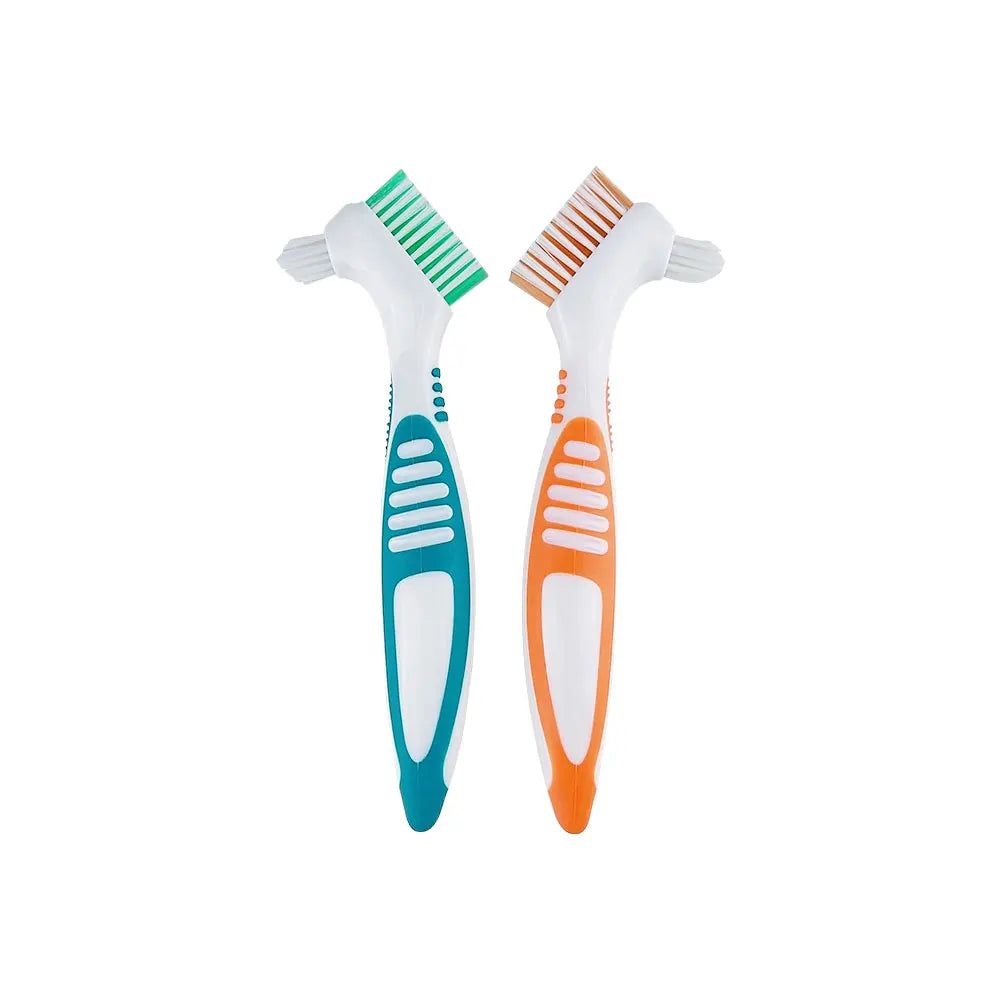 Teeth Brush Oral Care Non-slip Ergonomic Rubber Handle Dual Heads Antibacterial