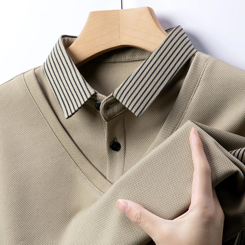 men's polo shirt for autumn winter fashion two pieces top