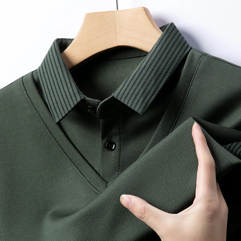 men's polo shirt for autumn winter fashion two pieces top