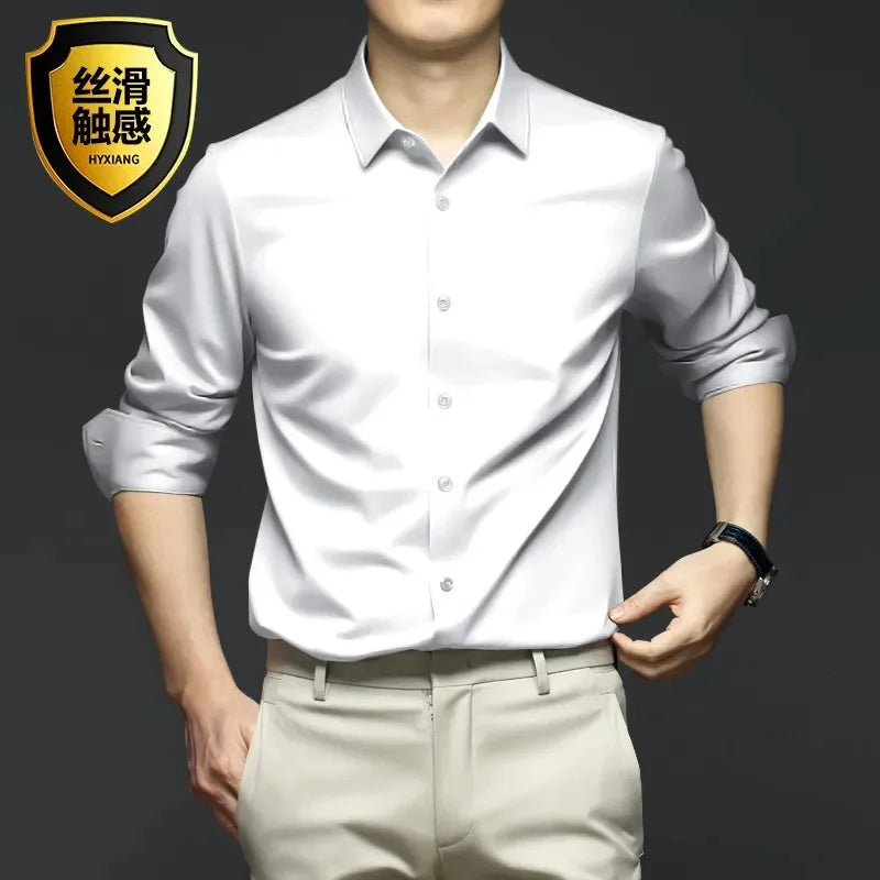 Men's Shirt Long Sleeve Non iron Wrinkle Resistant Business Dress