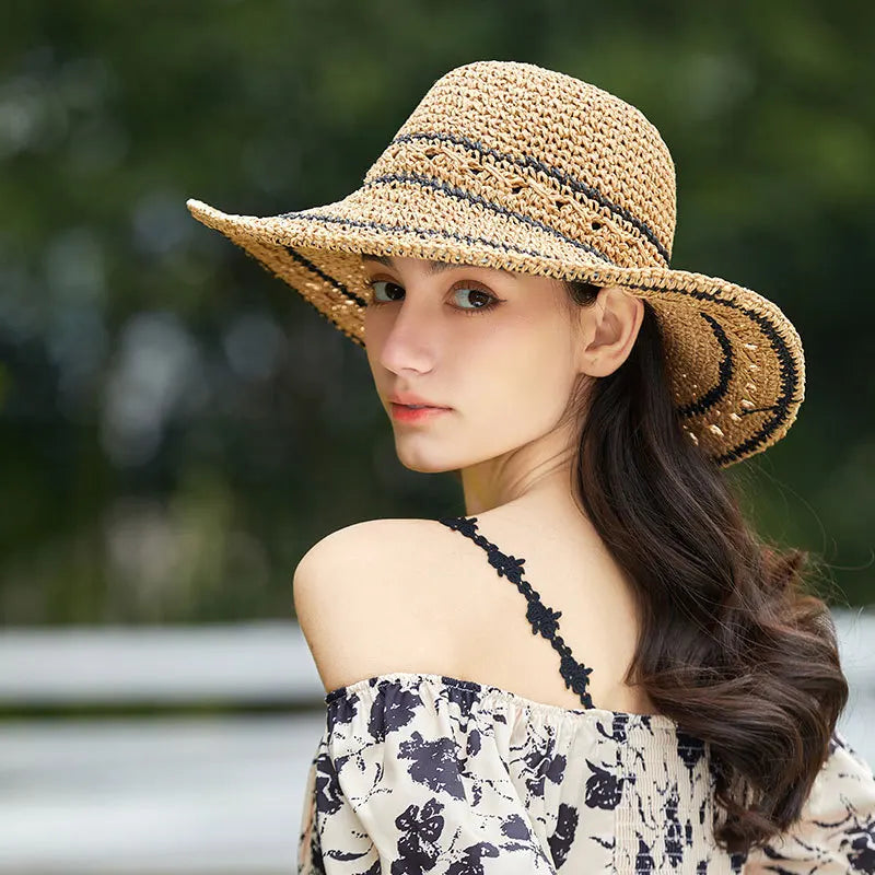 Straw Hat Women's Sunshade and Face Shield Hat