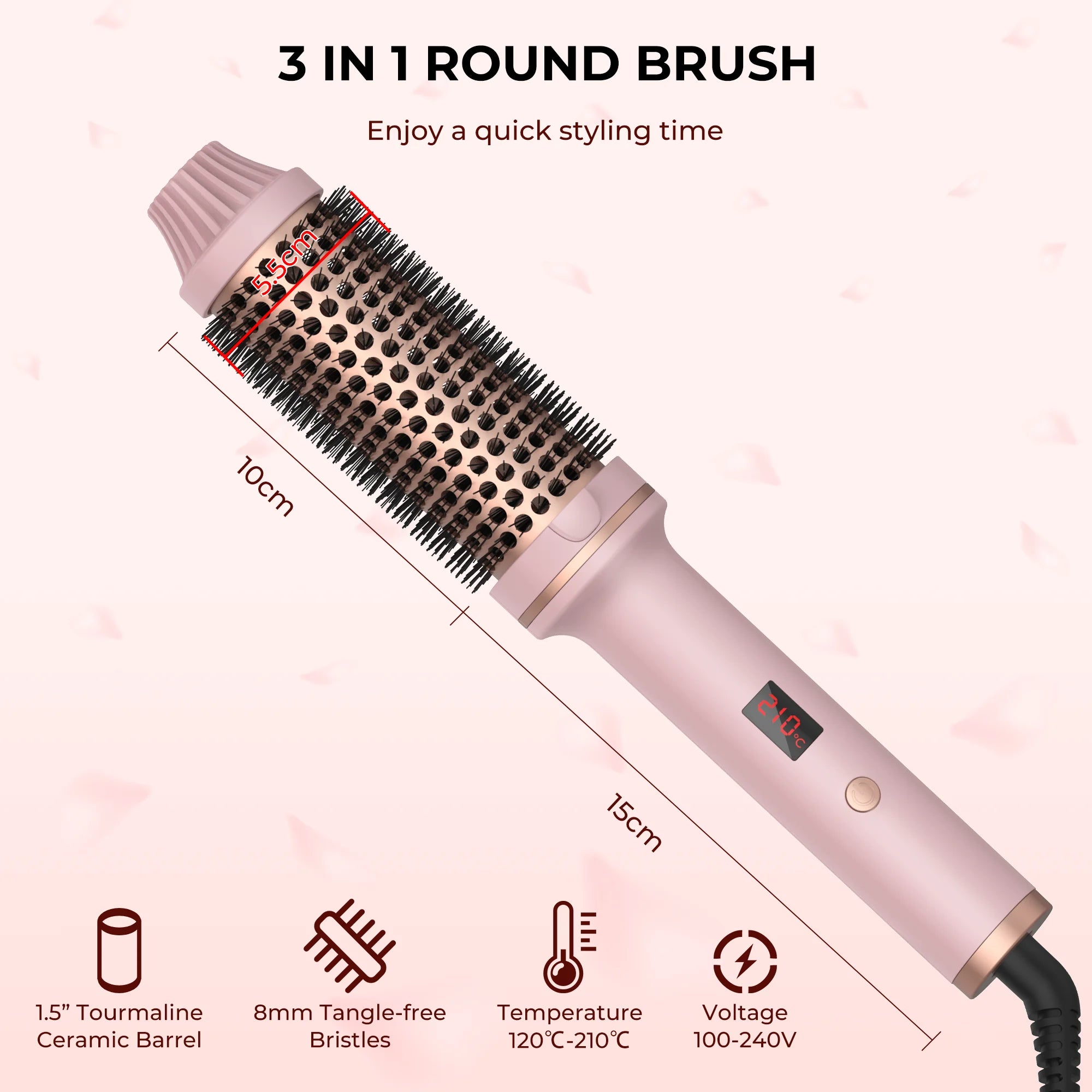 Thermal Brush Heating Curling Iron Brush Volumizing Brush
