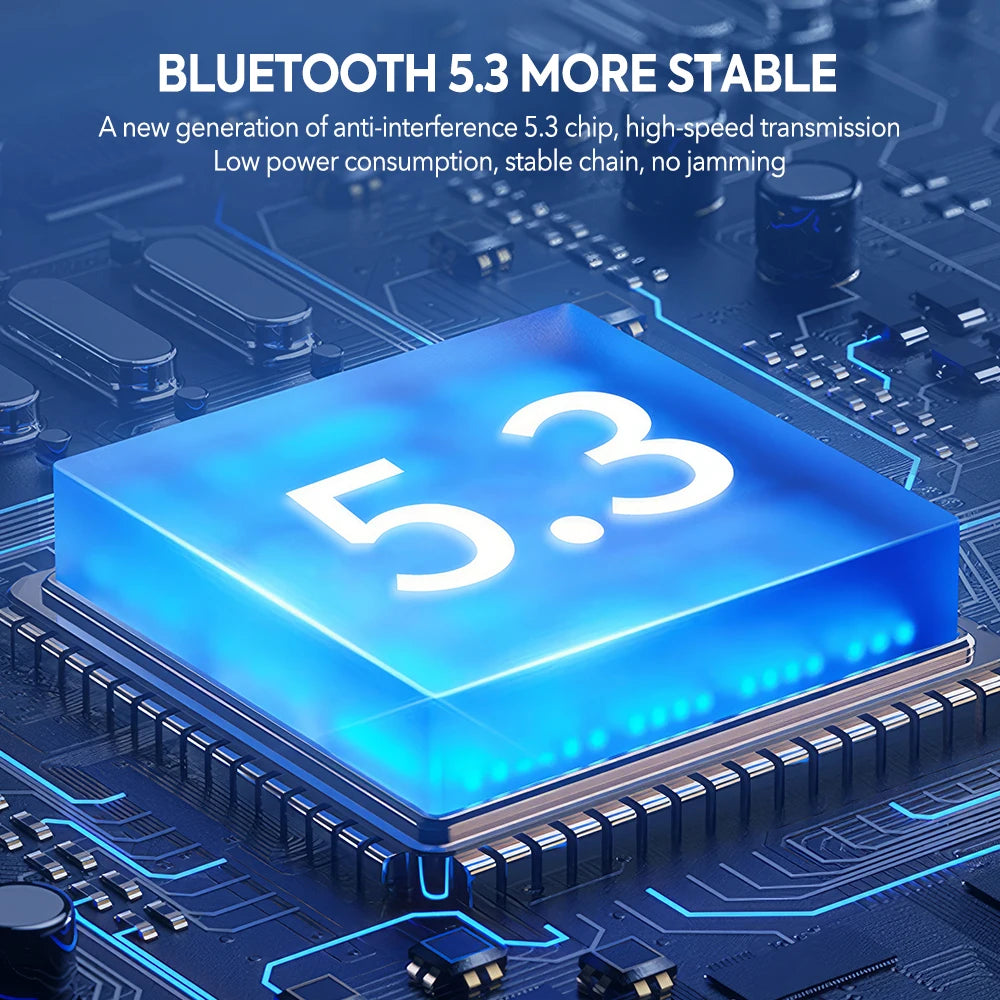 Bluetooth 5.3 Earphones Sports Headset Wireless In-Ear 200H  Waterproof HiFi Stereo Gaming Earbuds