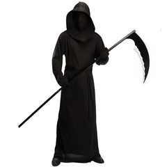 Halloween Grim Reaper Bodysuit Horror Death Cosplay Black Cloak Costume kid
