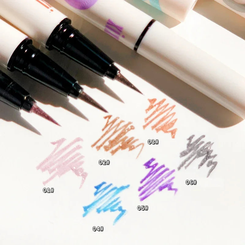 Eye Liner Pen Glitter Phosphorescence Pigment Waterproof Shimmer Sparkling Eyeliners