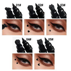 Eyeliner Pen Star Moon Stamp Long-Lasting Waterproof Black Liquid Eye Liner Pencil