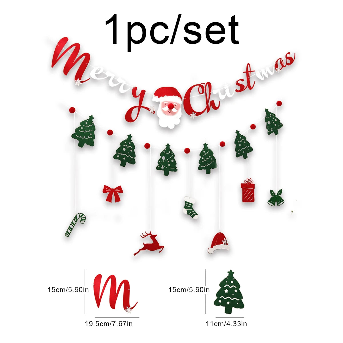 Christmas party background flag pendant cute three-dimensional felt decoration 1 set 1 piece.