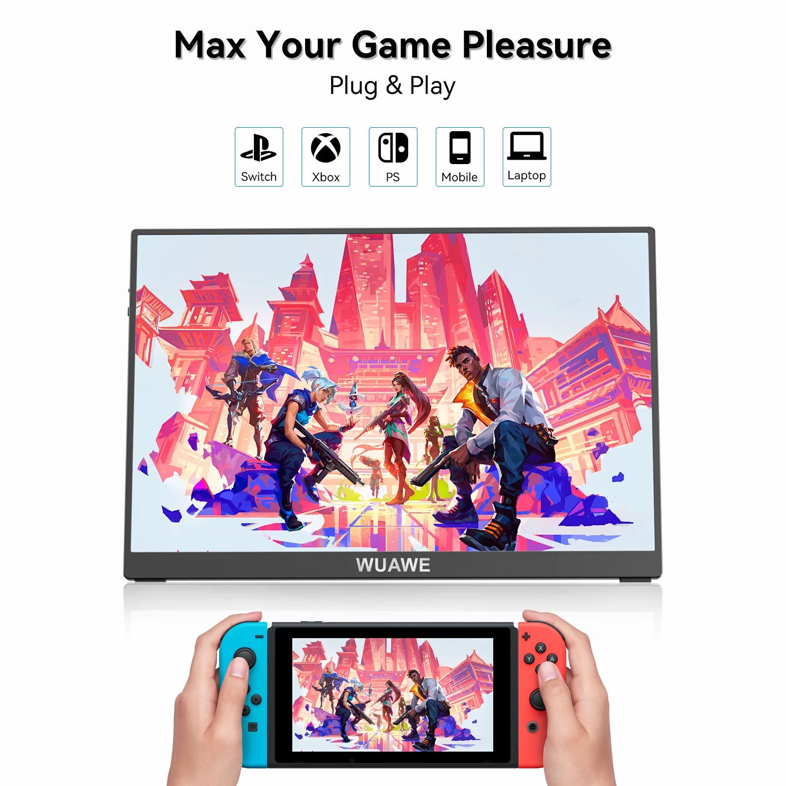 Nice gift 15.6-inch 60HZ Gaming Portable Monitor for Laptop, 1080P IPS Display LCD FHD External Second Computer Screen for Phone