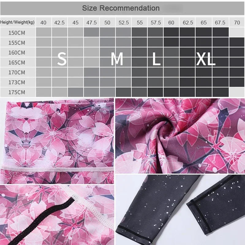 Yoga Pants Flower High Waist Sports Leggings for women