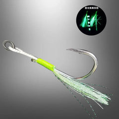 5pcs/bag Glow Saltwater Slow Fast Carbon Single Hooks Fishing Jig Barbed Hooks  Strong Strength Falling Lure Tackle Assistant