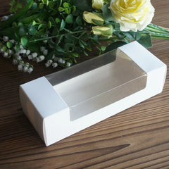 22*8*6cm 10pcs Pure White Box with Window Design Paper Box Candy Cookie Chocolate Soap Candle Wedding Birthday Party DIY