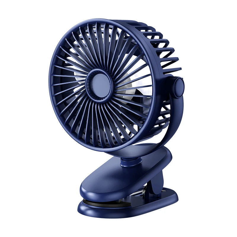 USB Plug-in Use Mini Clipped Fan 360° Rotation 2-speed Wind Desktop Ventilator Silent Air Conditioner