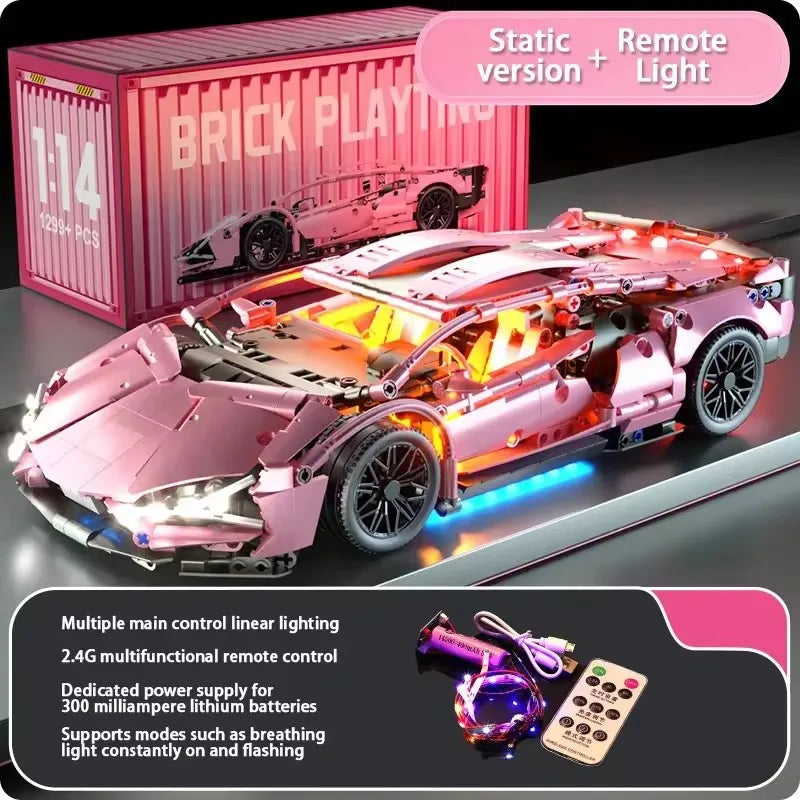 Technical Super Racing Car Building Blocks for Famous Sports Car Model Bricks