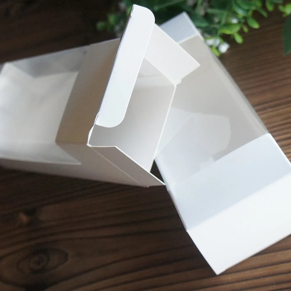 22*8*6cm 10pcs Pure White Box with Window Design Paper Box Candy Cookie Chocolate Soap Candle Wedding Birthday Party DIY