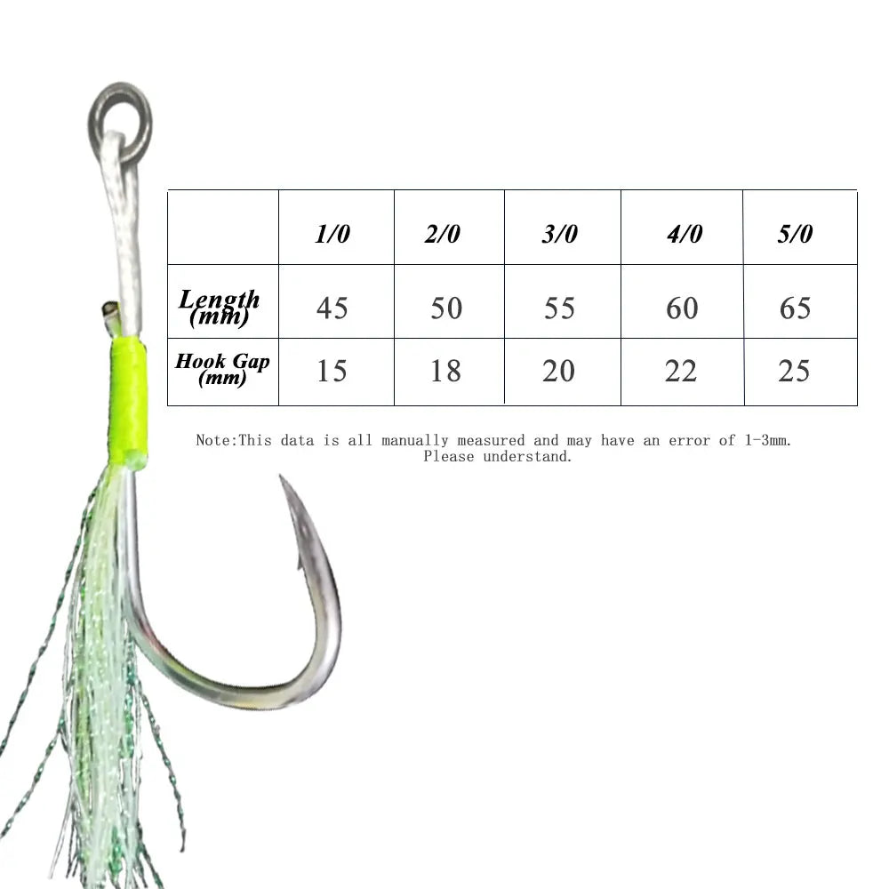 5pcs/bag Glow Saltwater Slow Fast Carbon Single Hooks Fishing Jig Barbed Hooks  Strong Strength Falling Lure Tackle Assistant