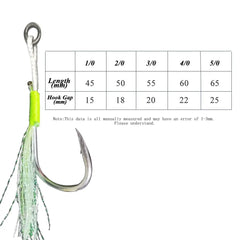 5pcs/bag Glow Saltwater Slow Fast Carbon Single Hooks Fishing Jig Barbed Hooks  Strong Strength Falling Lure Tackle Assistant