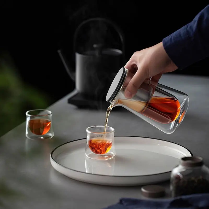 High-end Glass Teapot One-button Filtration Tea Pot