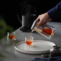 High-end Glass Teapot One-button Filtration Tea Pot