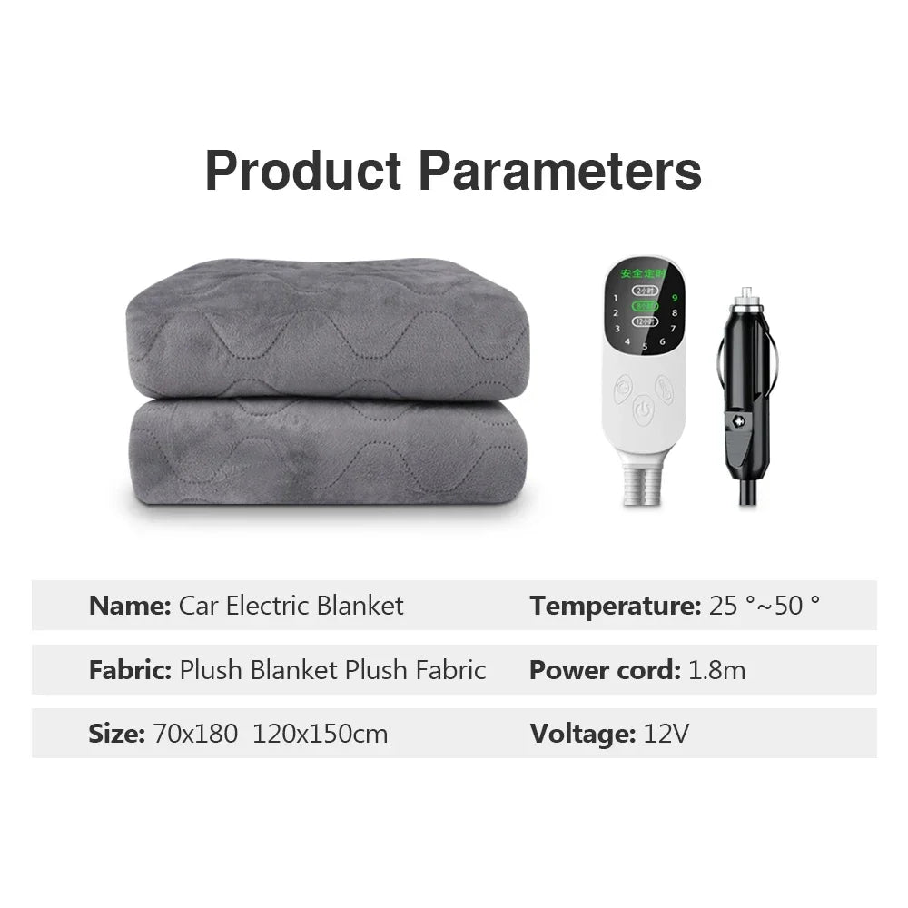 12V Car Electric Heating Blanket for Camping Trucks Off-Road Vehicles Heating Pad