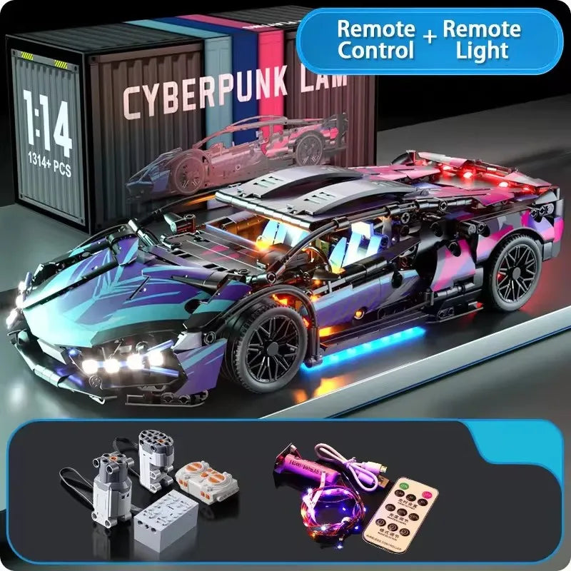 Technical Super Racing Car Building Blocks for Famous Sports Car Model Bricks
