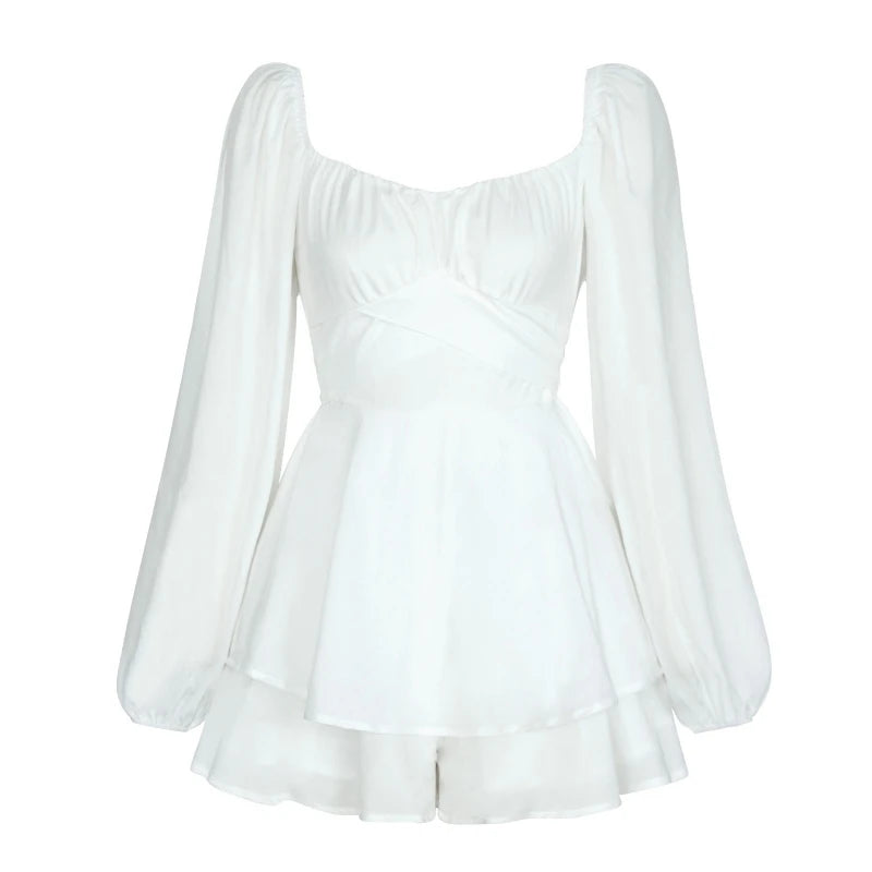 Women's Jumpsuit Summer Ruffle bandage Lantern Sleeves Women's Clothing