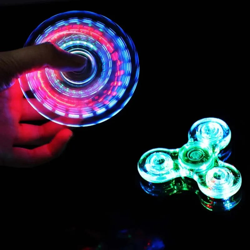 Luminous LED Light Colorful Fingertip Toys Spinner Hand Top Spinners Fidget Spiner Finger Stress Relief Toys