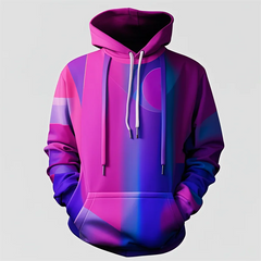 3D Printed Purple Hoodie Men's Y2k Casual Design Hooded