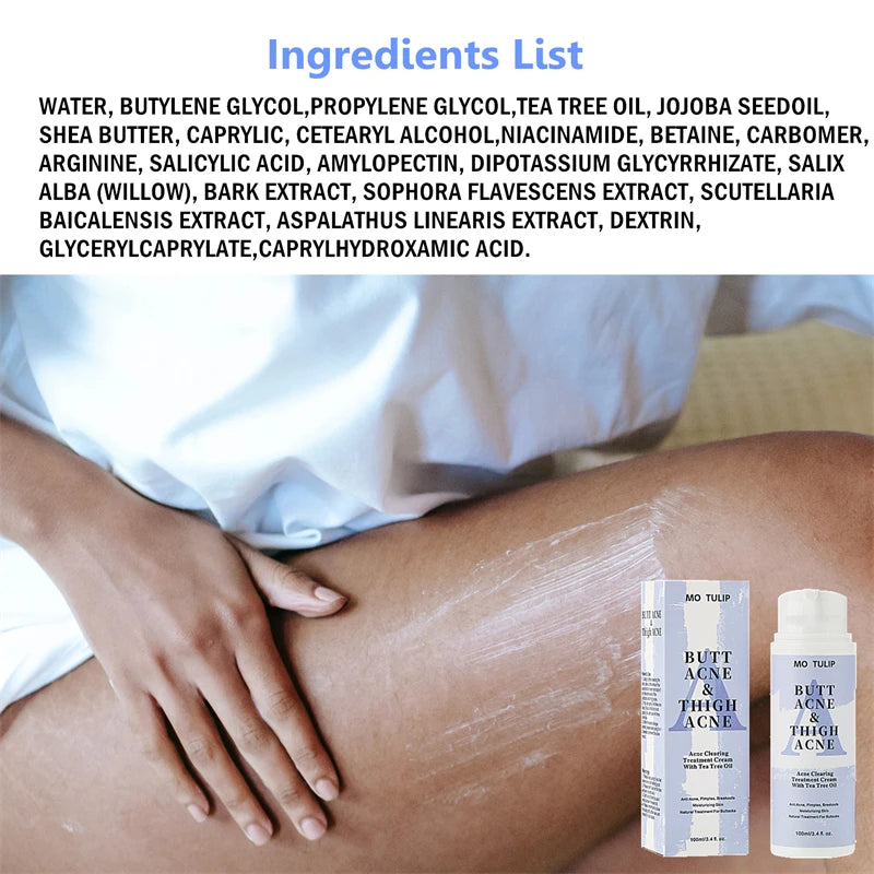 Acne Cream Tea Tree Oil Remove Hip Thigh Acne Moisturizes Smooth Skin  Body Care Cream