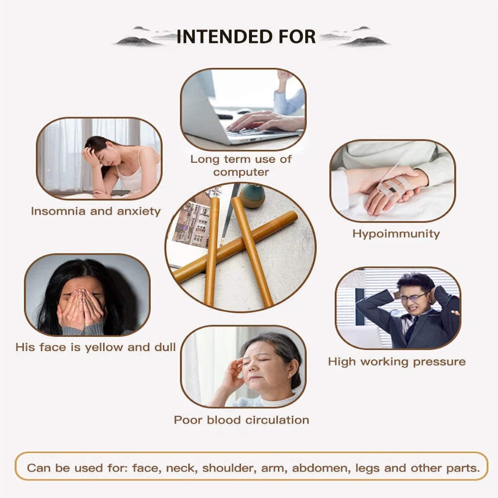 Natural Bamboo Massage Sticks Wood Therapy