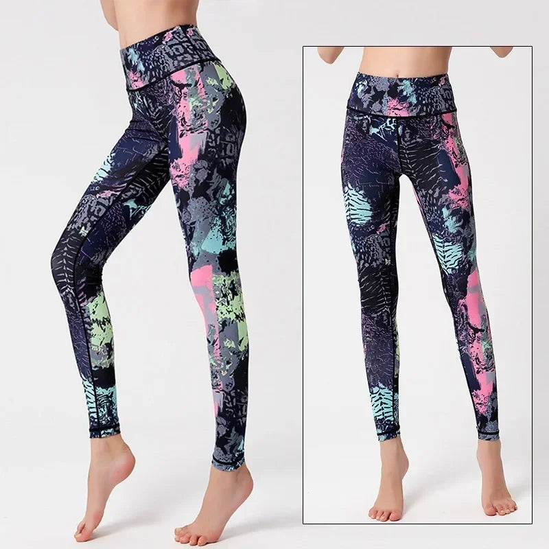 Yoga Pants Flower High Waist Sports Leggings for women