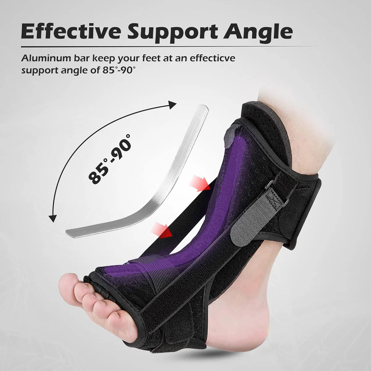 Plantar Fasciitis Night Splint Adjustable Foot Drop Orthotic Brace for Plantar