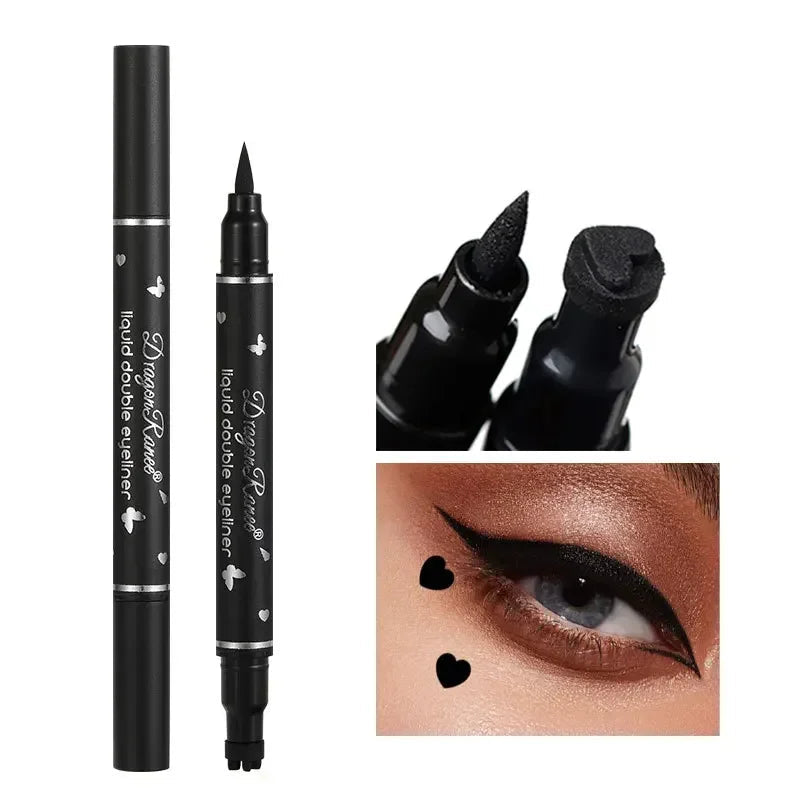 Eyeliner Pen Star Moon Stamp Long-Lasting Waterproof Black Liquid Eye Liner Pencil