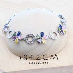 925 Silver Jewelry Sets Colorful Zironia Earrings Rings Pendant Necklace Stones Bridal Bracelets For Women Wedding Set Jewelry