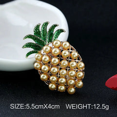 Pearl Crystal Pineapple Brooch Pin Women's Clothing Accessories