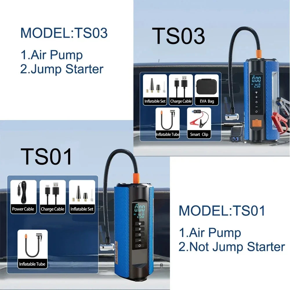 Portable Tire Inflator TS03 Car Emergency Power Outdoor Multifunctional Jump Starter