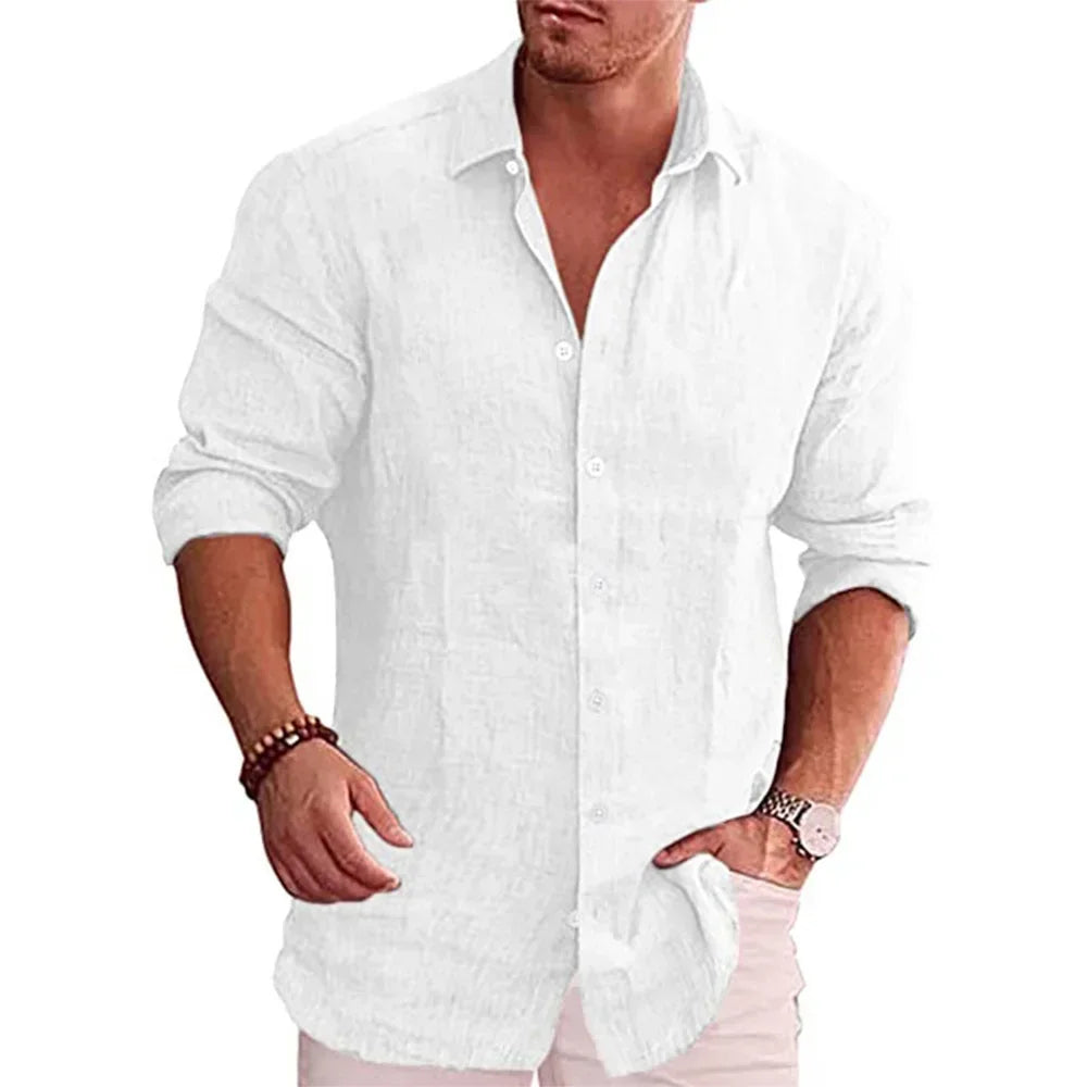 Men's Long Sleeve Solid Color Casual Shirt