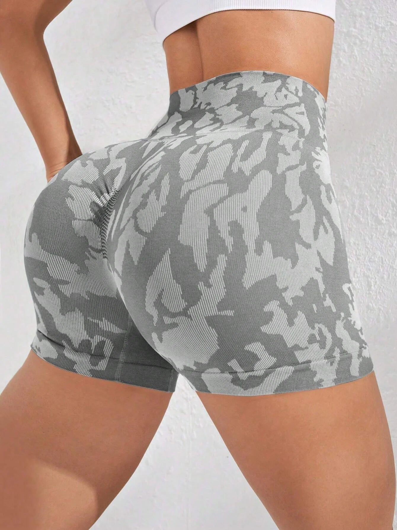 Women Scrunch Butt Lifting High Waist Yoga Gym Seamless Biker Shorts