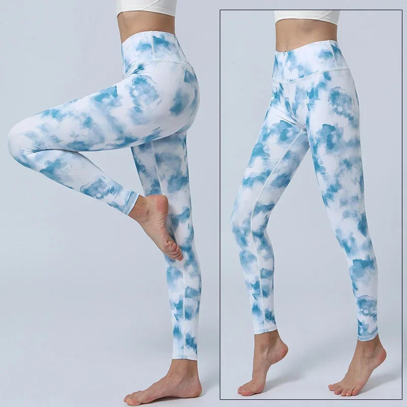 Women's Yoga Pants Women Flower High Waist Sports Leggings
