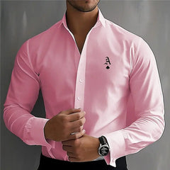 Men's printed shirt street work casual wear shirt