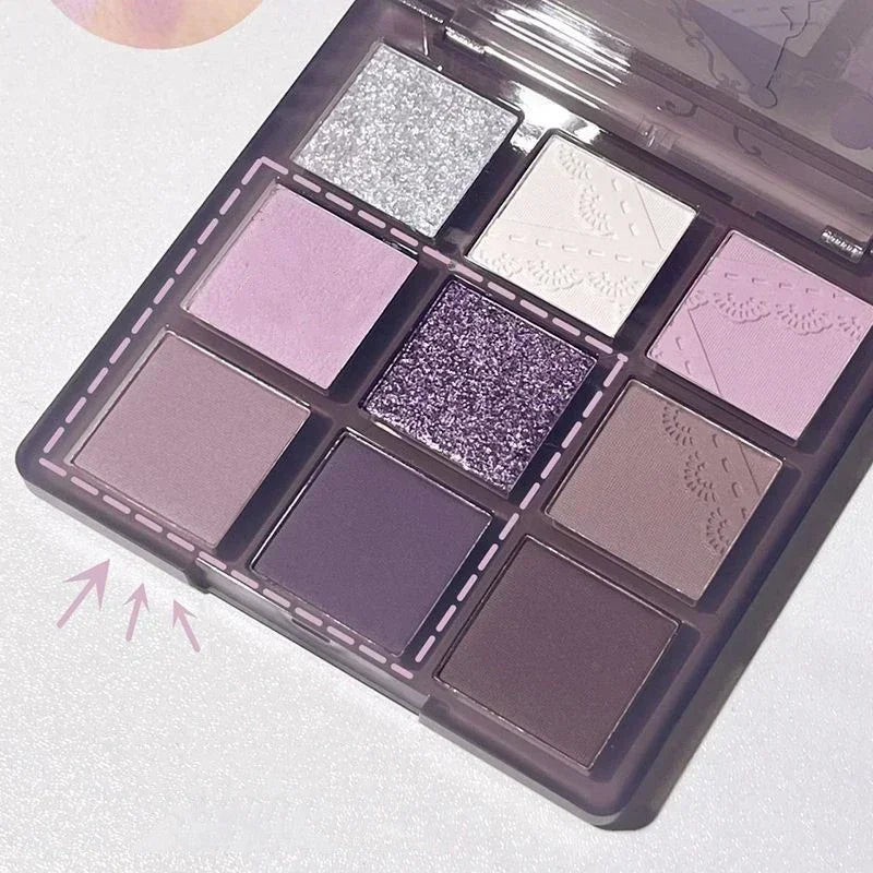 Eyeshadow Palette Purple Lace Shimmer Glitter
