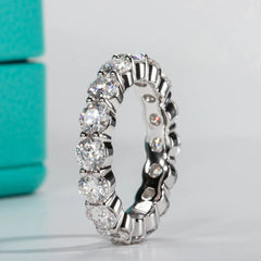 AnuJewel 4mm 5cttw D Color Moissanite Wedding Band Ring 925 Sterling Silver Eternity Band Rings For Women Jewelry Wholesale - Xprespick