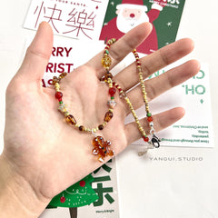 Colorful Beaded Retro Necklace With Fun Charms For Women