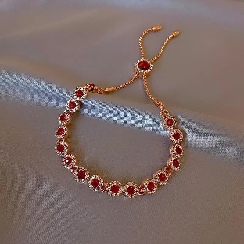 Best Sell Elegant Red Crystal Rose Gold Color Female Bracelet Jewelry For Women Valentine's Day Gifts - Xprespick