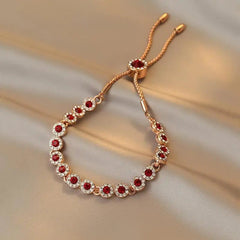 Best Sell Elegant Red Crystal Rose Gold Color Female Bracelet Jewelry For Women Valentine's Day Gifts - Xprespick