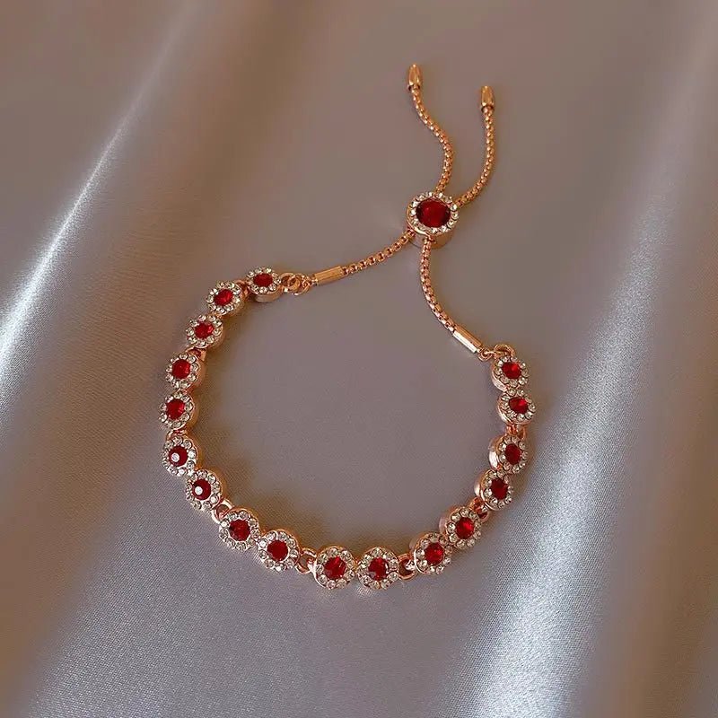 Best Sell Elegant Red Crystal Rose Gold Color Female Bracelet Jewelry For Women Valentine's Day Gifts - Xprespick