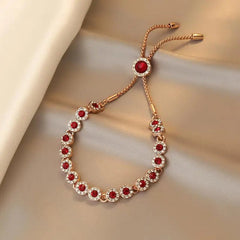 Best Sell Elegant Red Crystal Rose Gold Color Female Bracelet Jewelry For Women Valentine's Day Gifts - Xprespick