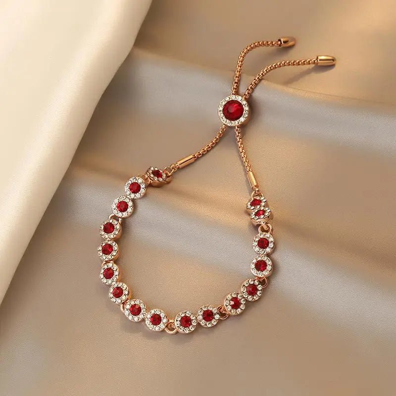 Best Sell Elegant Red Crystal Rose Gold Color Female Bracelet Jewelry For Women Valentine's Day Gifts - Xprespick