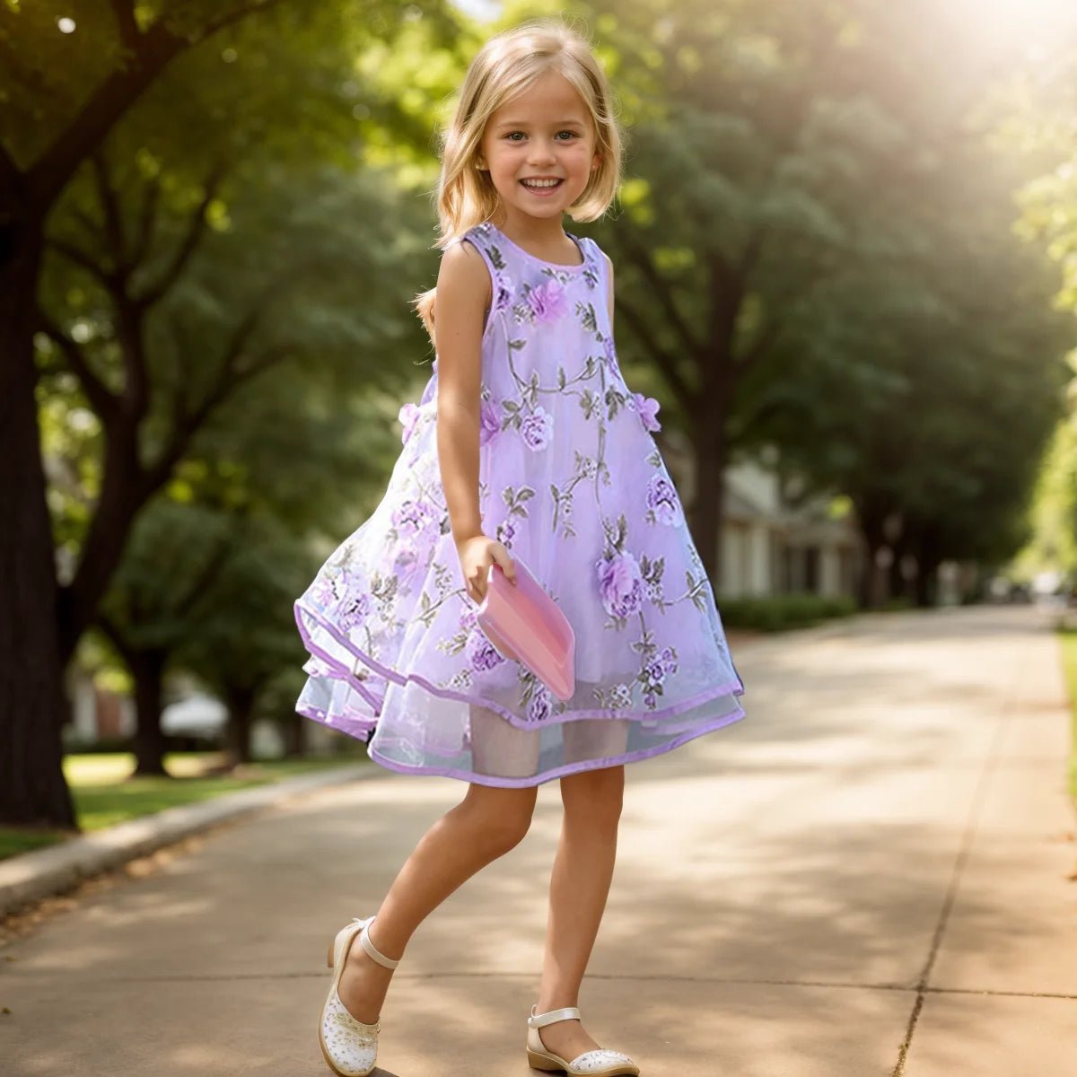 Bohemian Summer Girls Flower Dress Kids Girl Beach Dresses kids wear - Xprespick