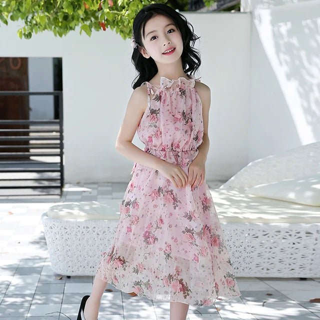 Bohemian Summer Girls Flower Dress Kids Girl Beach Dresses kids wear - Xprespick